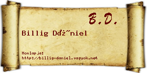 Billig Dániel névjegykártya
